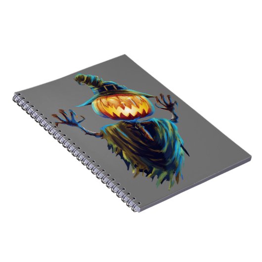 Betoverende schaduwen: B&W Halloween Spiral Notiti Notitieboek (Rechterzijde)