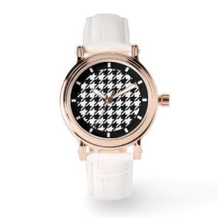 betoverende  stijl houndstooth patroon horloge