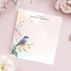 Betoverende Tak van de Blauwe Vogel Met Persoonlij Notitieblok