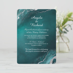 Betoverende Teal Elegantie Kaart
