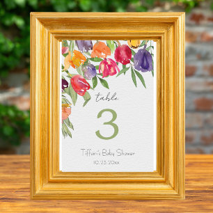 Betoverende Tuin Tulpen en Groen Baby shower Kaart