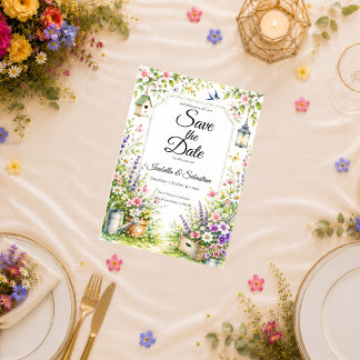 Betoverende Tuinbruiloft Save The Date