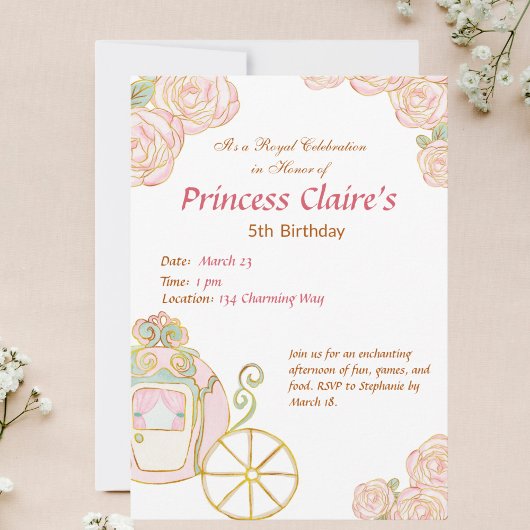 betoverende verjaardag prinses uitnodiging