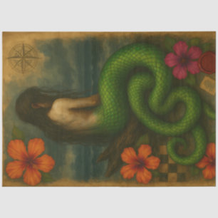 Betoverende Viper-Tailed Siren Nautical Tissuepapier