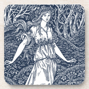 Betoverende vrouw in de stijl van William Morris i Onderzetter