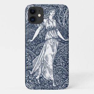 Betoverende vrouw in het bos in William Morris-sti iPhone 11 Hoesje