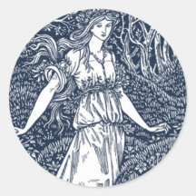 Betoverende vrouw in het bos in William Morris-sti