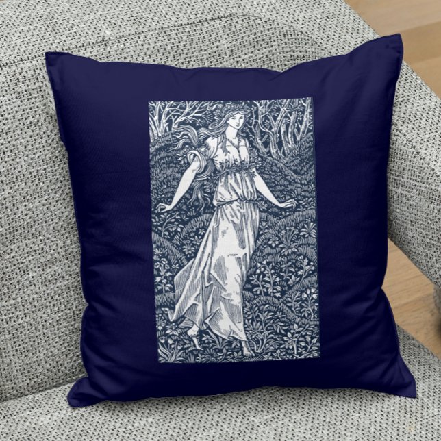 Betoverende vrouw in William Morris-stijl in het b Kussen (Creator heeft geüpload)