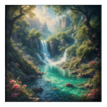 Betoverende Watervalbos – Acryl Wandkunst Print