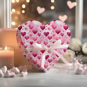 Betoverende Waterverf Harten Stippenpatroon Cadeaupapier