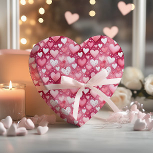 Betoverende Waterverf Harten Stippenpatroon Cadeaupapier
