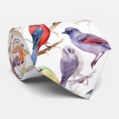 Betoverende Waterverf  vogelpatroon Stropdas (Opgerold)