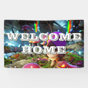 Betoverende Welkom Home Banner met champignons