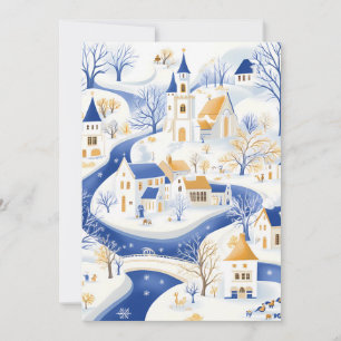 Betoverende Winterdorp Kerstkaart