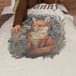 Betoverende Woodland Fox met aangepaste naam Fleece Deken