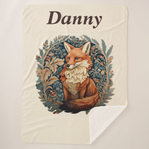 Betoverende Woodland Fox met aangepaste naam Sherpa Deken
