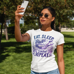 betoverende zwemmer: Eet slaap zwemmen herhalen T-shirt