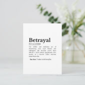 Betrayal Definition Funny Version Briefkaart (Staand voorkant)