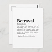 Betrayal Definition Funny Version Briefkaart (Voorkant / Achterkant)