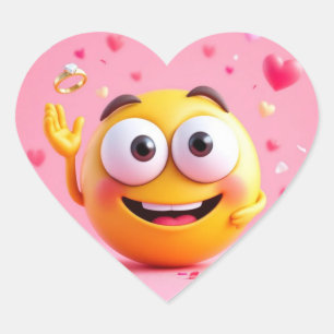 Betrokken Emoji Hart Sticker
