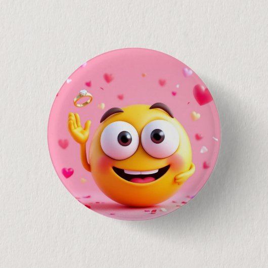 Betrokken Emoji Ronde Button 3,2 Cm (Voorkant)
