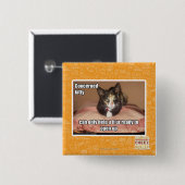 Betrokken Kat Vierkante Button 5,1 Cm (Voorkant /achterkant)