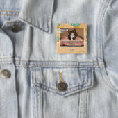 Betrokken Kat Vierkante Button 5,1 Cm (In situ)