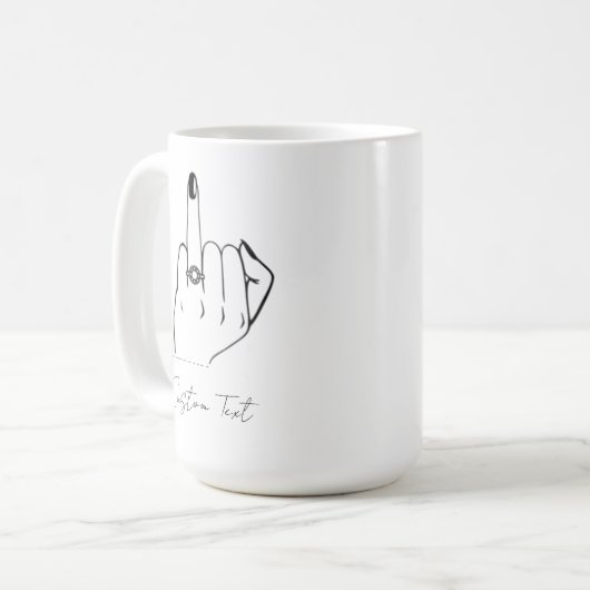 Betrokken ringvinger Mok Custom Verloving bruiloft (Voorkant links)