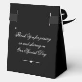 Betrokkenheid Party Chique Script Elegant Groot Zw Bedankdoosjes (Achterkant)