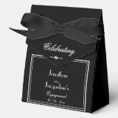 Betrokkenheid Party Chique Script Namen Elegant Zw Bedankdoosjes (Voorkant)