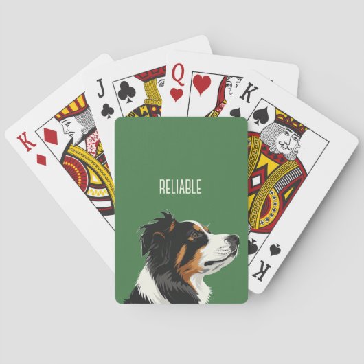 Betrouwbare Australische Herder Pokerkaarten (Achterkant)
