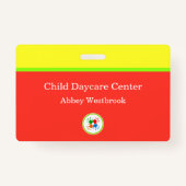 Betrouwbare Kinder Logo voor dagverzorging - Sjabl Badge (Voorkant)