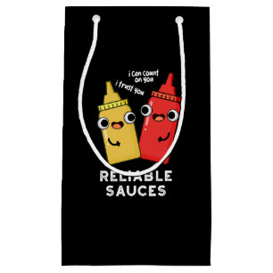 Betrouwbare Sauces Funny Food Pun Dark BG Klein Cadeauzakje