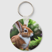 Betsy le lapin brun et blanc, porte-clés (Recto)