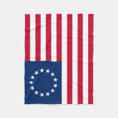 Betsy Ross American Flag Fleece Deken (Voorkant)