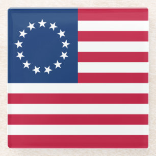 Betsy Ross American Flag Glazen Onderzetter