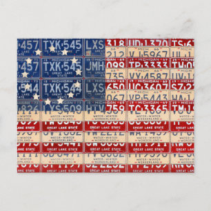 Betsy Ross American Flag License Bord Art Briefkaart