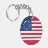 Betsy Ross American Flag Sleutelhanger (Voorkant Links)