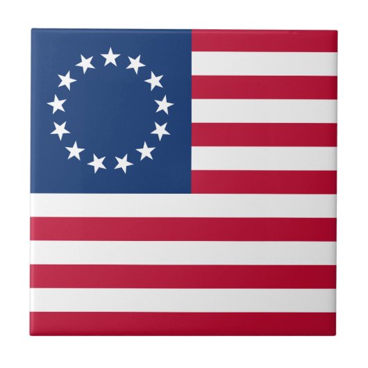Betsy Ross American Flag Tegeltje (Voorkant)