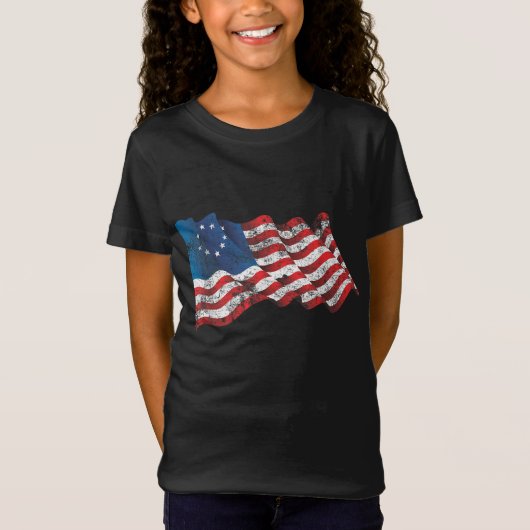 Betsy Ross Amerikaanse vlag - Revolutionaire Oorlo T-shirt (Voorkant)