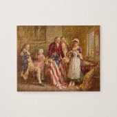 Betsy Ross coudre le puzzle du drapeau américain (Horizontal)