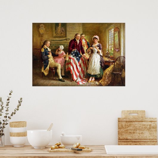 Betsy Ross en Generaal George Washington Poster (Keuken)