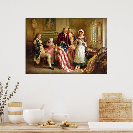 Betsy Ross en Generaal George Washington Poster (Keuken)