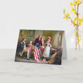 Betsy Ross en Sterren en Strepen 1777 Kaart (Gele Bloem)