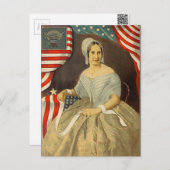 Betsy Ross First American Flag  Portret US Briefkaart (Voorkant / Achterkant)