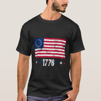 Betsy Ross Flag 1776 Sterren en Strepen Res T-shirt