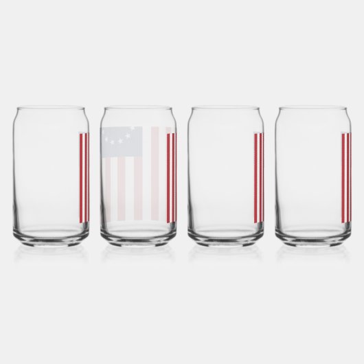 Betsy Ross Flag Design Drinkware Set Blikvorm Glas (Rechts)