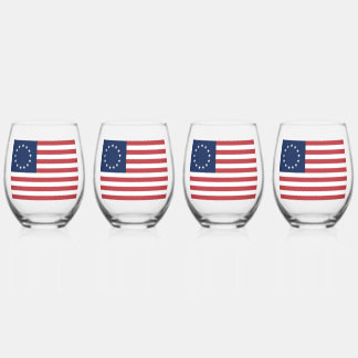 Betsy Ross Flag Design Drinkware Set Wijnglas Zonder Voet