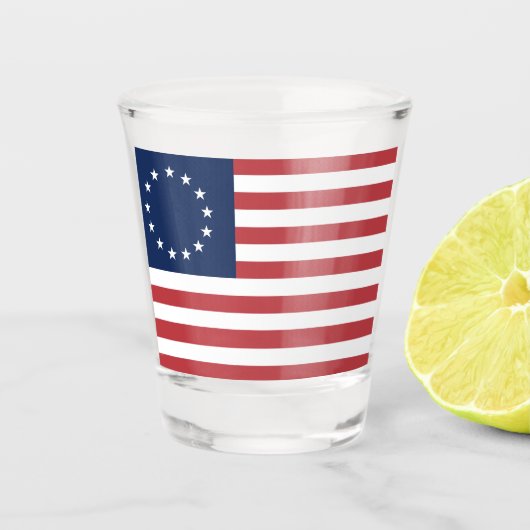 Betsy Ross Flag Design Geschoten glas (Voorkant)