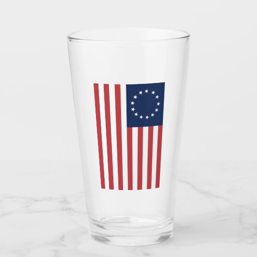 Betsy Ross Flag Design Glass Cup Glas (Voorkant)
